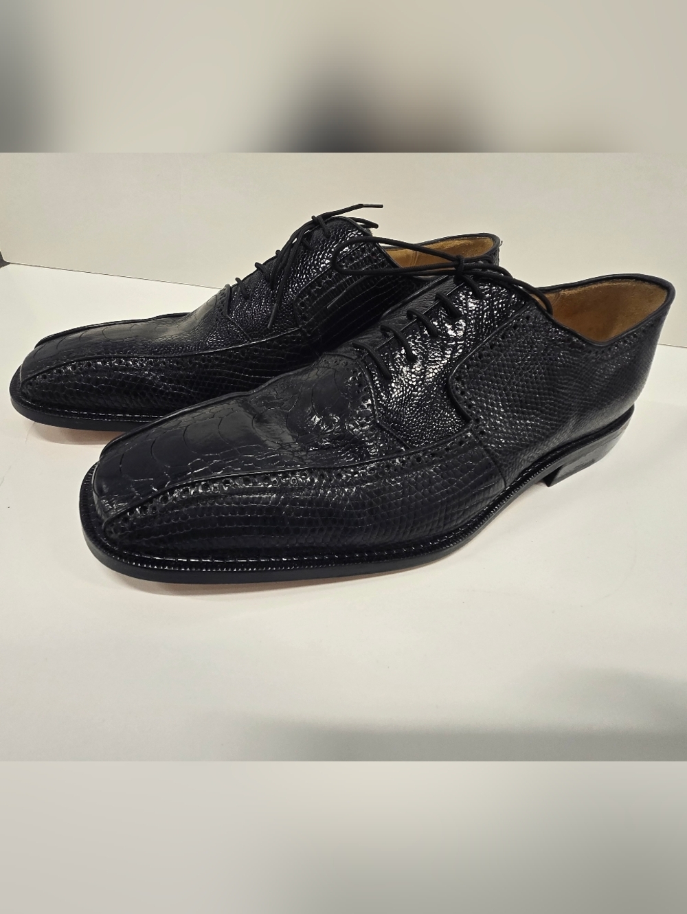 Belvedere Studio Genuine OSTRICH  Oxford Lace Up Shoes SZ 10.5